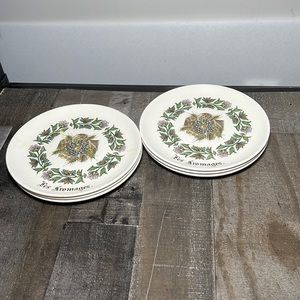 Vintage GIEN Plate LES FROMAGES French Cheese Serving Platter Faience